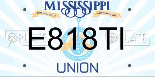 E818TI Mississippi License Plate