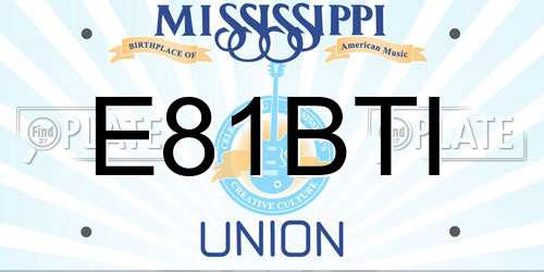 E81BTI Mississippi License Plate