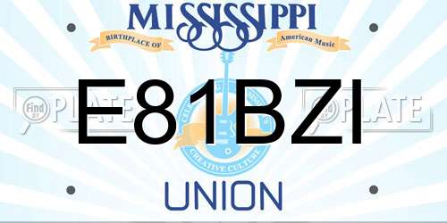 E81BZI Mississippi License Plate