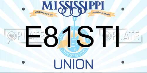 E81STI Mississippi License Plate