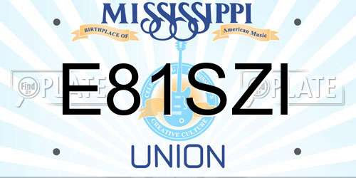 E81SZI Mississippi License Plate