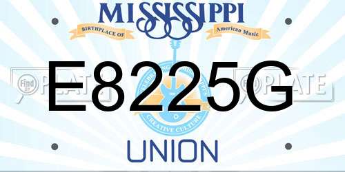 E8225G Mississippi License Plate