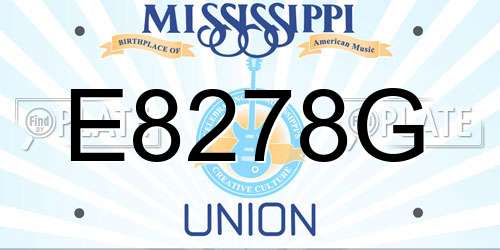 E8278G Mississippi License Plate