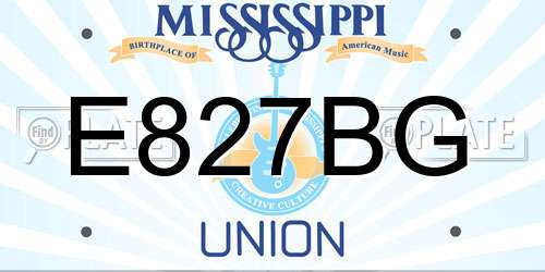 E827BG Mississippi License Plate