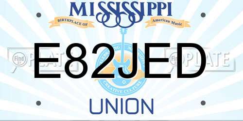 E82JED Mississippi License Plate