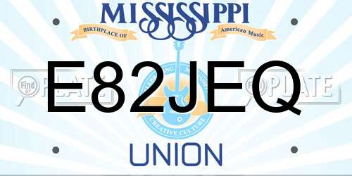E82JEQ Mississippi License Plate