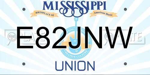E82JNW Mississippi License Plate