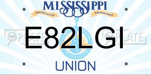 E82LGI Mississippi License Plate