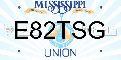 E82TSG Mississippi License Plate