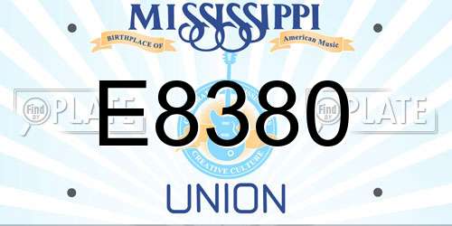 E8380 Mississippi License Plate