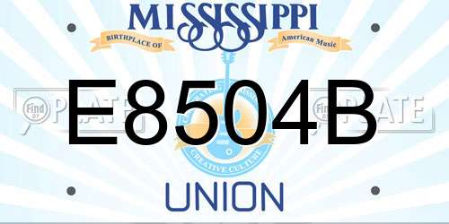 E8504B Mississippi License Plate