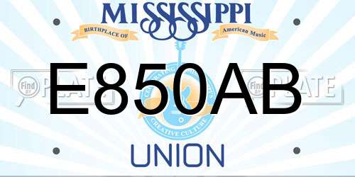 E850AB Mississippi License Plate