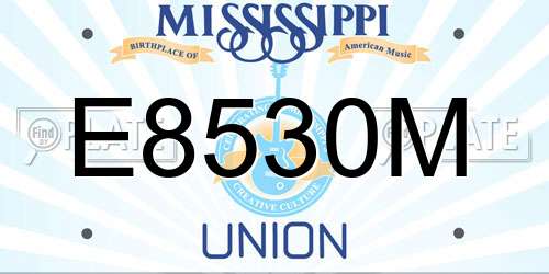 E8530M Mississippi License Plate