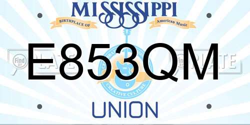 E853QM Mississippi License Plate