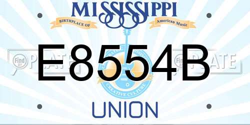 E8554B Mississippi License Plate