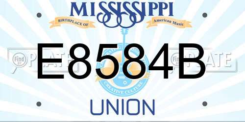 E8584B Mississippi License Plate