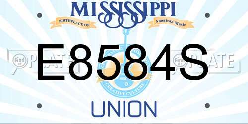 E8584S Mississippi License Plate