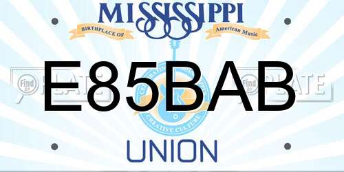E85BAB Mississippi License Plate