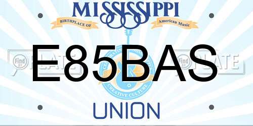 E85BAS Mississippi License Plate