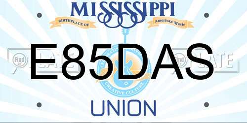 E85DAS Mississippi License Plate