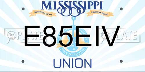 E85EIV Mississippi License Plate