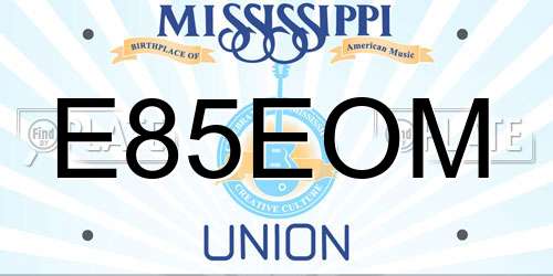 E85EOM Mississippi License Plate