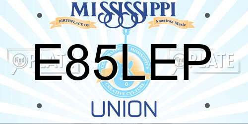 E85LEP Mississippi License Plate