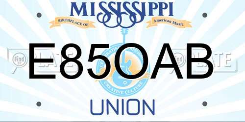 E85OAB Mississippi License Plate