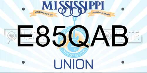 E85QAB Mississippi License Plate