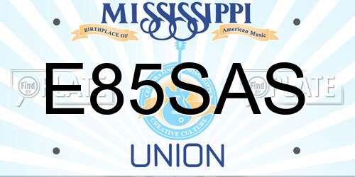 E85SAS Mississippi License Plate