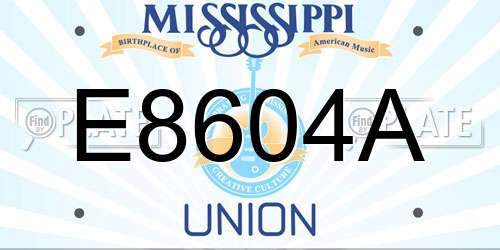 E8604A Mississippi License Plate
