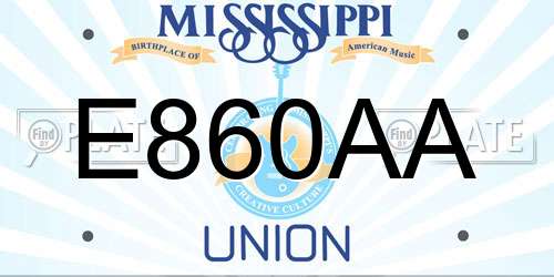 E860AA Mississippi License Plate