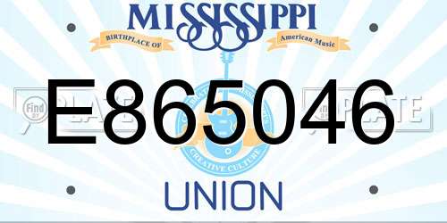 E865046 Mississippi License Plate
