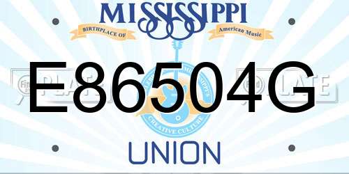 E86504G Mississippi License Plate