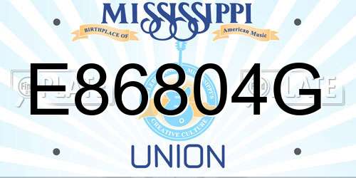 E86804G Mississippi License Plate