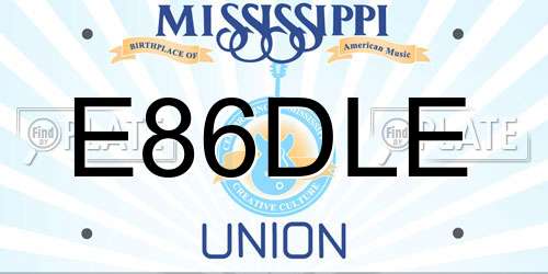 E86DLE Mississippi License Plate