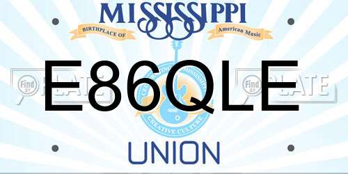 E86QLE Mississippi License Plate