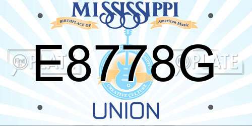 E8778G Mississippi License Plate