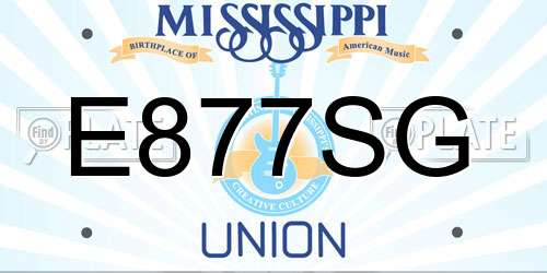 E877SG Mississippi License Plate