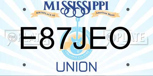 E87JEO Mississippi License Plate