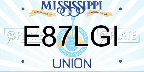 E87LGI Mississippi License Plate