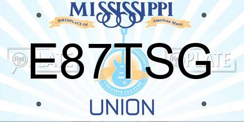 E87TSG Mississippi License Plate