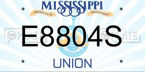 E8804S Mississippi License Plate