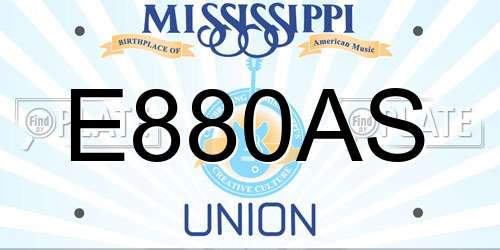 E880AS Mississippi License Plate