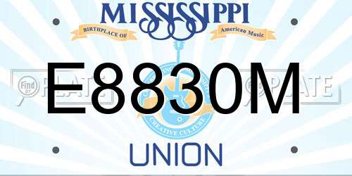 E8830M Mississippi License Plate