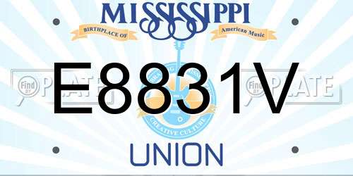 E8831V Mississippi License Plate