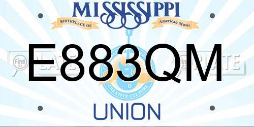 E883QM Mississippi License Plate