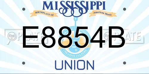 E8854B Mississippi License Plate