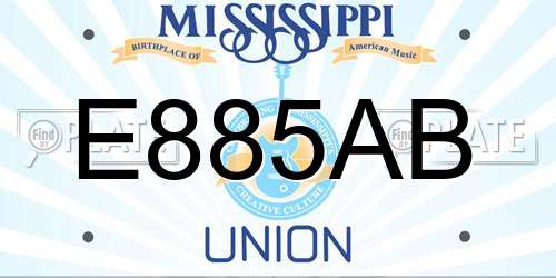 E885AB Mississippi License Plate