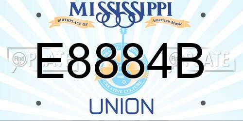 E8884B Mississippi License Plate